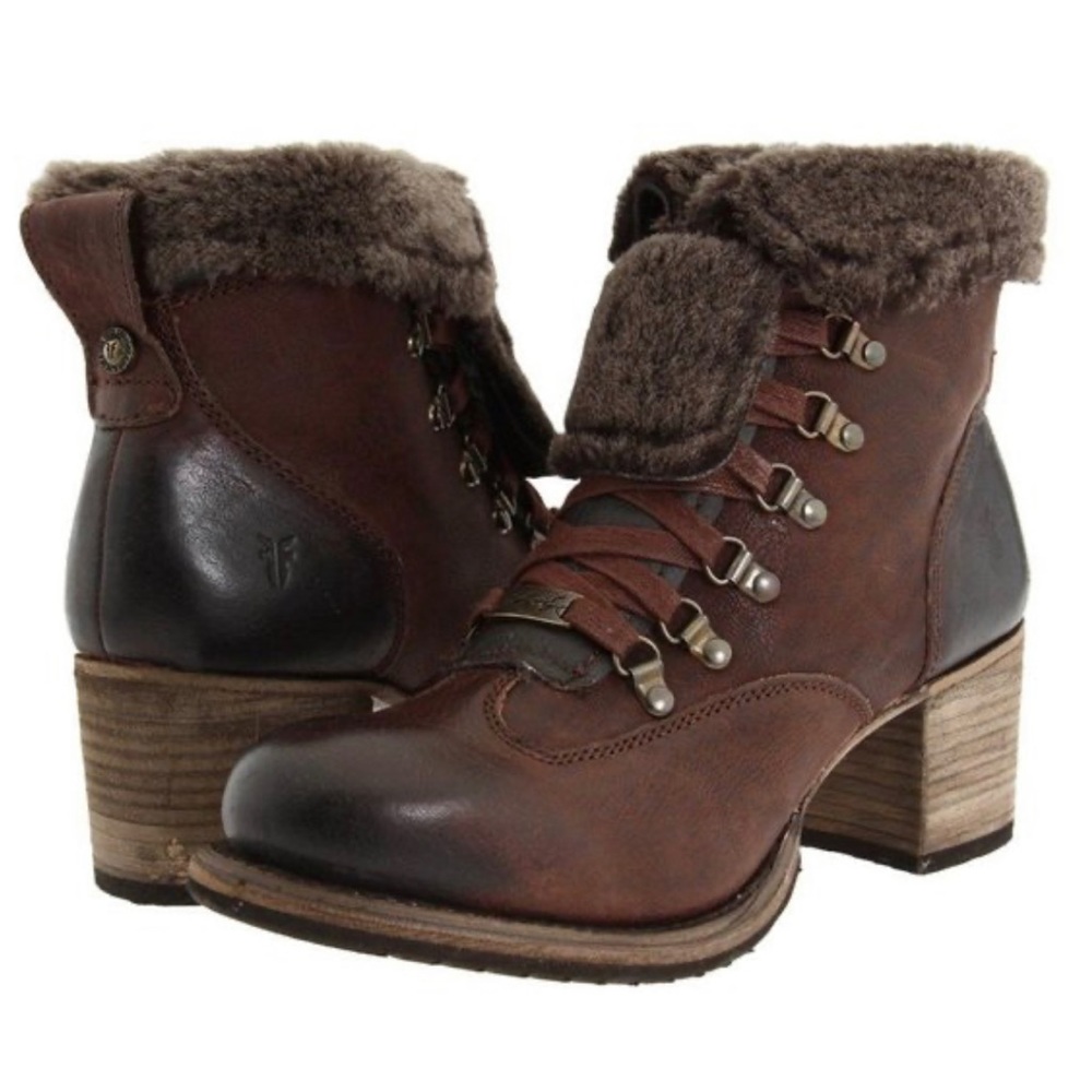 Frye VERA Hiker Shearling Leather boots
